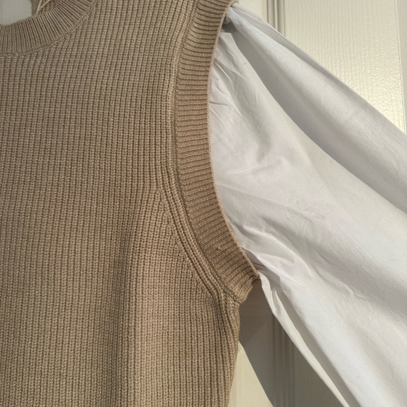 Mango Ribbed Beige Knit Top - Picture 2 of 5